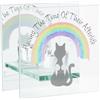 Rainbow Bridge Friends 2360 - Portacandela commemorativo per animali domestici, in vetro, altezza 12 cm