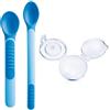 Mam Heat Sensitive Spoons&Cover Cucchiaini morbidi con coperchio 6+ mesi colore azzurro