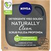 Nivea Naturally Clean Scrub Solido Pulizia Viso Profonda 75g Peeling Viso Con Carbone Attivo