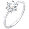 Elli Premium Anello da Donna In Argento Sterling 925 con Perle Floreali E Cristalli