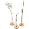 LUUK LIFESTYLE Set di decorazione a forma di provetta, filigrana, vaso decorativo in vetro da fiori, set di vasi in vetro piccolo, supporto in legno