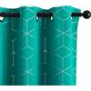 GIRASOLE HOME® Coppia Tende Oscuranti Termiche Morbide Fantasia Argentata 3D Tenda Isolante per Soggiorno Camera e Interni 2 Pannelli con Occhielli (140x235cm, Verde Acqua)