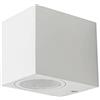 Partenopea® Applique lampada cubo da parete a muro gu10 max 10w led per interno esterno IP65 moderno faretto monoemissione (Cubo Bianco, Senza Luce)