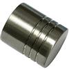Gardinia Bottoni terminali per aste per Tende, 2 x Cappucci terminali a Forma cilindrica, Serie Memphis, Metallo, Aspetto Acciaio Inox, Ø 16 mm