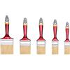 HARDY WORKING TOOLS Flachpinsel-Set 5-teilig, 1 Stück - 25, 35, 50, 60, 75 mm Breite, Malerpinsel Set mit Holzgriff, Lackpinsel Serie *33*, 5PCS, Pinselset A0283-050100 Rot