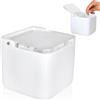 KOOK TIME Porta sale grosso e fino, Barattoli sale per cucina o tavolo in ceramica con coperchio girevole in acrilico, Barattolo sale grosso e fino, Dimensioni 11,2 x 11,2 x 11,2 cm. Bianco