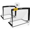 Racetex set di 2 porta calcio bambini - porte da calcio incluse in una pratica borsa per il trasporto - Versione con [ASTE RINFORZATE CON FIBRA DI VETRO] - porta per bambini (Nero)