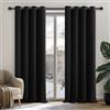 Deconovo Tende Camera da Letto Oscuranti per Interni 2 Pezzi 160 CM Altezza, Tende Termiche Isolanti Tinta Unita con Occhielli, 132x160 CM (Larghezza x Altezza), Nero