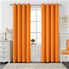 MIULEE Tende Oscuranti per Interni 2 Pezzi, Tenda Arancia Moderna per Soggiorno, Tenda Oscurante Finestra Camera da Letto Salotto, Tende Termiche Isolanti per Interni con Anelli, 2X 140x225 CM