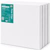 Exerz Tele intelaiate 4 Pezzi 40x40cm 3,8cm Spessore Bordo Profondo / 380GSM/ Prestirato 100% Cotone/Imprimitura/Triplo Innescato/Acido Libero/A Grana Media/Acrilici, Pittura ad Olio