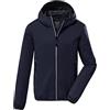 Killtec Boy's Giubbotto softshell con cappuccio, impacchettabile - KOS 167 BYS SFTSHLL JCKT, dark petrol, 128, 38365-000