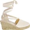 PAYMA - Sandali Classici da Donna con Zeppa in Juta Sparto. Cinturini alla Caviglia. Fatto in Spagna. Zeppa di Media Altezza. Suola Interna Imbottita in tessuto. Colore: Beige. Taglia: EU 40