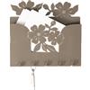 Giardini di Marzo Portachiavi e Lettere da parete in Metallo con 5 ganci e tasca per corrispondenza, decorazione floreale 28x26 cm