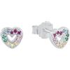 Prinzessin Lillifee Orecchini a perno in Argento Sterling 925 per bambine, con zirconi sintetici, 0,6 cm, Argento, cuore, in confezione regalo, 2031166