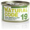Natural Code 19 Pollo e Asparagi 85 gr Per Gatti