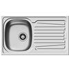 Pyramis Lavello 86x50 in Acciaio Inox lavandino 1 Vasca Sinistra + gocciolatoio lavabo con PILETTA 3,5''