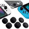 eXtremeRate 6 Copri Levette Analogiche per Nintendo Switch Joycon,Cover Analogici Stick Gommini in Silicone per Nintendo Switch OLED Joycon Controller-Nero