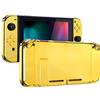 eXtremeRate Cover Pulsanti Tasti Kit Ricambio per Nintendo Switch Joycon Console,Cover Custodia Guscio Scocca Shell DIY Ricambio per Nintendo Switch(Senza Console/Joycon)-Oro Cromo