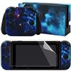 eXtremeRate Adesivo Skin per Nintendo Switch Console Joycon Controller Dock Impugnatura Sticker Pellicola Protettiva Protezioni Schermo per Nintendo Switch-Galassia Multidimensionale