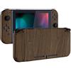 eXtremeRate Cover Scocca Pulsanti Tasti Kit per Nintendo Switch Joycon Console,Shell Grip Custodia Guscio DIY Ricambio per Nintendo Switch Console Controller-Venatura del Legno