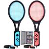 Tendak Racchetta da tennis per Nintendo Switch Mario Tennis Aces Giochi Racchetta Tennis per Joy-Con Controller con Custodia per carte di gioco 12 in 1 (2 Pezzi, Blu e Rosso)