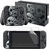 eXtremeRate Adesivo Skin per Nintendo Switch Console Joycon Controller Dock Impugnatura Sticker Pellicola Protettiva Protezioni Schermo per Nintendo Switch-Teschi