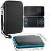 AFUNTA Custodie protettive compatibili Nuova 2DS XL con protezioni per lo schermo, Custodia Crystal Clear per AFUNTA 1 e 1 Custodia per console EVA, con pellicole in vetro temperato anti-graffio da 2 pezzi