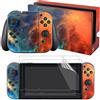 eXtremeRate Adesivo Skin per Nintendo Switch Console Joycon Controller Dock Impugnatura Sticker Pellicola Protettiva Protezioni Schermo per Nintendo Switch-Galassia Arancione