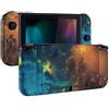 eXtremeRate Cover Scocca Pulsanti Tasti Kit per Nintendo Switch Joycon Console,Shell Grip Custodia Guscio DIY Ricambio per Nintendo Switch Console Controller-Galassia Arancione