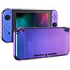 eXtremeRate Cover Pulsanti Tasti Kit Ricambio per Nintendo Switch Joycon Console,Cover Custodia Guscio Scocca Shell DIY Ricambio per Nintendo Switch(Senza Console/Joycon)-Camaleonte Viola Blu