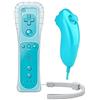 OSTENT Telecomando 2 in 1 integrato Motion Plus + Nunchuck compatibile per Nintendo Wii Game Color Blue