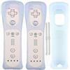 Tina @ 2 X Wii Remote Controller per Wii, telecomando di gioco controller con custodia in silicone e cinturino da polso per Nintendo Wii e Wii U, Prodotto di terze parti (bianco& bianco)