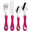 AMEFA Set Posate Bimbi inox 4 pezzi, Set posate neonato Rosa | 18/0 Acciaio inox, finitura lucida, 4 servizi per bambini, rosa Fushia