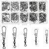 Jinlaili 100 Pezzi Girelle da Pesca, Connettore Girevole da Pesca, Anelli Solidi da Pesca con Connettore a Scatto, Girelle con Cuscinetti a Sfera, Girevole Canna da Pesca(7# 8# 10# 12# 14#)