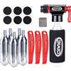 KadachaKit di gonfiaggio CO2 con cartucce filettate CO2 5x16g - Valvole Presta e Schrader compatibili - Pompa CO2 portatile per pneumatici bici con attrezzo multiuso per bicicletta(StyleA)