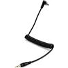 QWORK® Cavo Sincro Flash da PC Maschio a 3,5 mm Maschio, Spina PC ad Angolo Retto a Jack 3,5 mm Dritto, Cavo a Spirale 30-105 cm / 1 m per Presa PC Fotocamera e Flash da Studio, Non AUX
