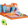 Outsunny Castello Gonfiabile per Bambini con Scivolo, Trampolino, Piscina e  Parete da Arrampicata, 333x280x210cm