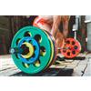 Blue Gym Set di Dischi Olimpici 7-Grip Gommati + Bilanciere Team Line 220 Cm-135 KG