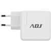 Adj Alimentatore da rete Adj 2P USB WH/GY 1PORTA QUICK CHARGE+1PORTA 2,4A ADJ
