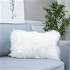 LIGICKY Luxury Series, Federa per cuscino in morbida pelliccia sintetica, decorativa, quadrata, per divano, letto (bianco, 30,5 x 50,8 cm)