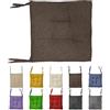Home Tresor - Coprisedie Cuscini Sedie Cucina Set da 4 | Cuscini Sedia da Giardino, Sala Pranzo, per Interni ed Esterni Morbida Imbottitura Confortevole 6 Cm. (Marrone)