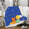 VYEKL Morbida Coperta Sherpa Cartoon Story Coperta da tiro Piccolo Principe Fox Star Sky Office Party Coperta al Ginocchio per Bambini Lenzuolo Blu 150 * 200 cm