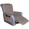 IlGruppone Copripoltrona per Poltrona reclinabile Relax con Doppie Tasche Copridivano Trapuntato salvadivano Prodotto Italiano - Scotty Beige