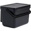 TATAY Pattumiera per Umido 6L | Compostiera da Cucina Smart con Supporto e Viti Incluse | Design Compatto e Funzionale | Materiale 100% Riciclato | 26,5x20,5x18,5 cm, Nero