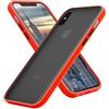 Cadorabo Custodia compatibile con Apple iPhone X/XS in Rosso Opaco - Bottoni Neri - custodia per cellulare con interno in silicone TPU e retro in plastica opaca - cover protettiva