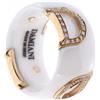 Damiani Anello D.ICON in ceramica bianca, oro rosa e diamante