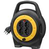 Vimar 0P32714 Avvolgicavo 10 Metri, Con 4 Prese Universali A Standard Italiano Sicury, Nero Giallo