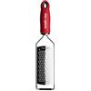 Microplane Grattugia da cucina Lama spessa Acciaio inossidabile Rossa Serie Gourmet ideale per Formaggio, Carota, Zenzero, Noce di cocco e Rafano
