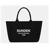 Sundek Regular Tote Borsa Spiaggia Canvas Nera