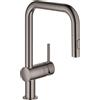 Grohe Minta miscelatore monocomando per lavello con doccino estraibile, colore grafite lucido - 32322A02